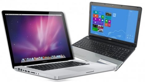 Apple Macbook and Acer Windows Laptop